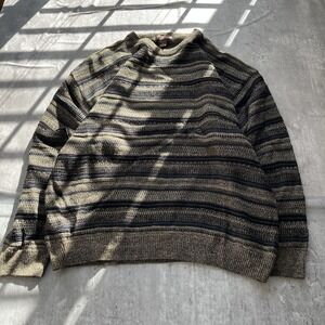 Vintage Cambridge Classic Sweater Mens XL Navy Blue Brown Geometric Crewneck 90s
